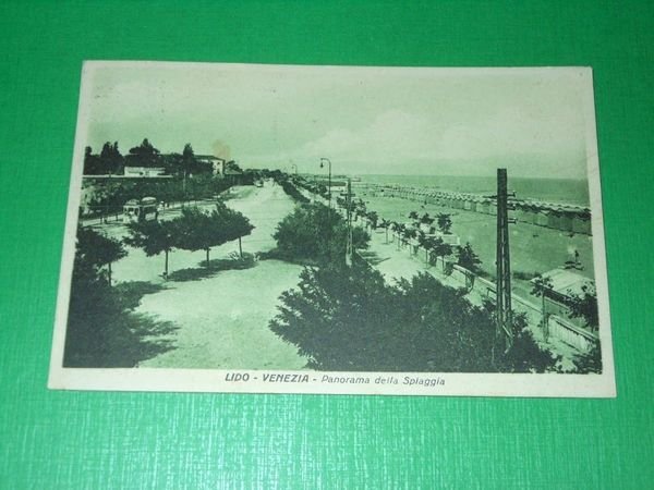 Cartolina Lido Venezia - Panorama della Spiaggia 1923.