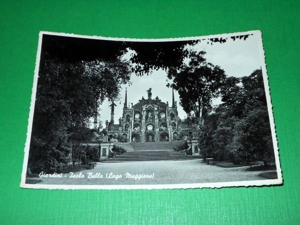 Cartolina Isola Bella ( Lago Maggiore ) - Giardini 1955.
