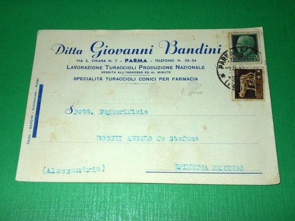 Cartolina Pubblicità Lavorazione Turaccioli x Farmacia - Giovanni Bandini Parma