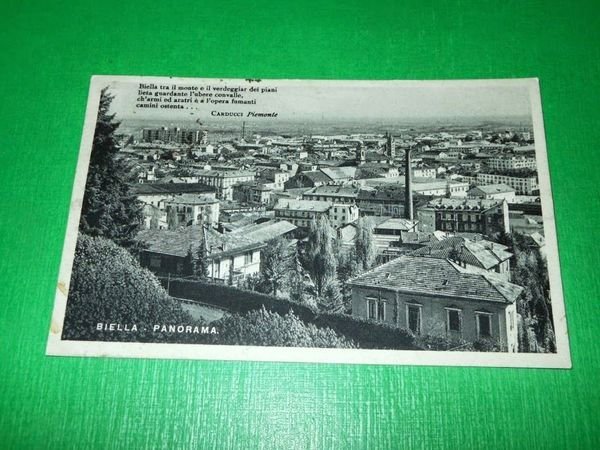 Cartolina Biella - Panorama 1940.