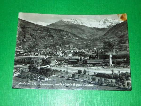 Cartolina Aosta - Panorama - Nello fondo il gran Combin …