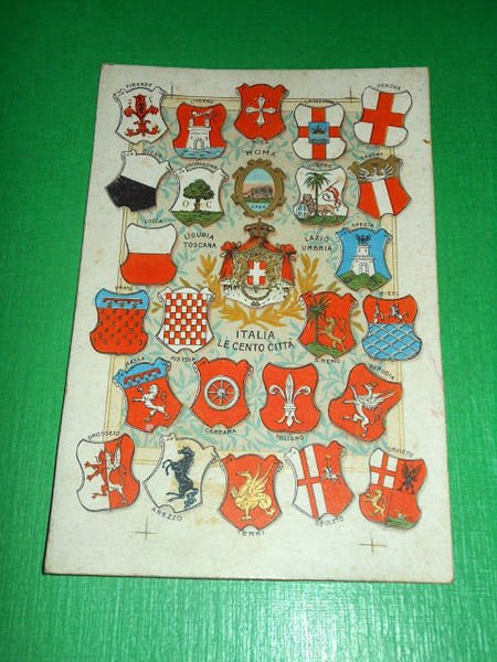 Cartolina Storia Araldica - Stemmi delle Città d' Italia 1910 …