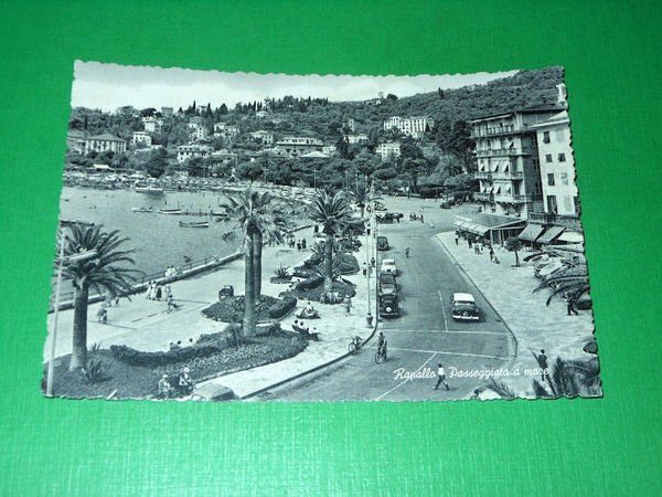 Cartolina Rapallo - Passeggiata a mare 1957.