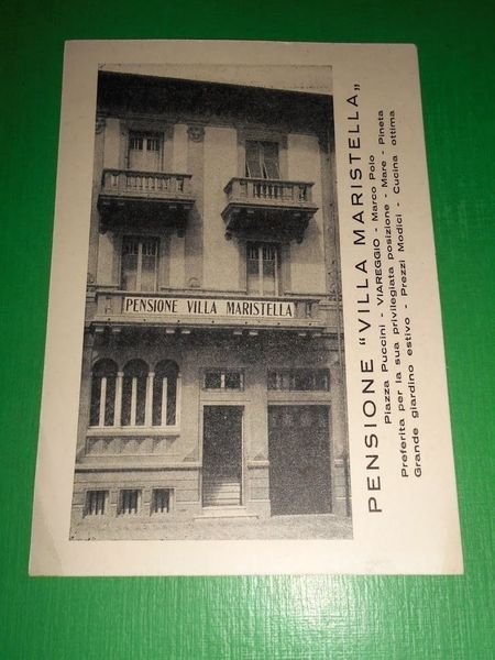 Cartolina Viareggio - Pensione Villa Maristella ( P.zza Puccini - …