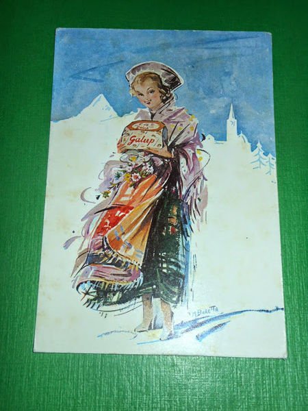 Cartolina Pinerolo Costumi Val Chisone - Panettone Galup - Illustratore …