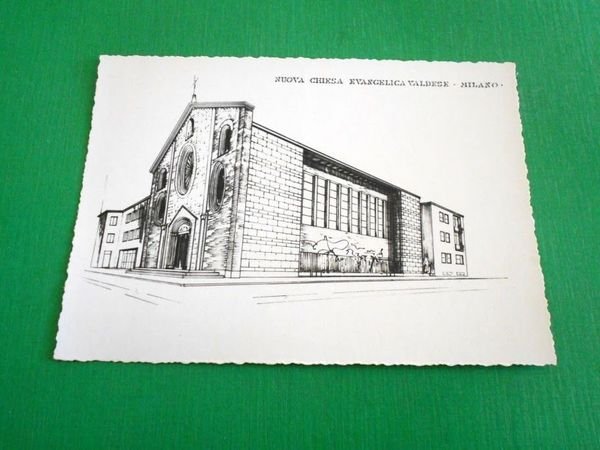 Cartolina Milano - Nuova Chiesa Evangelica Valdese 1955 ca.