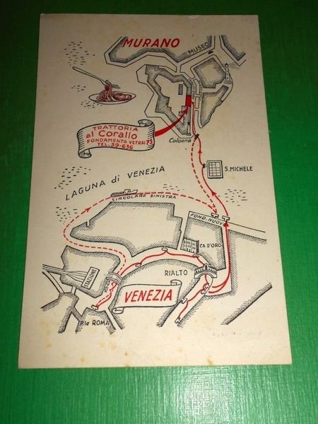 Cartolina Murano - Trattoria Al Corallo ( Fondamenta Vetrai ) …