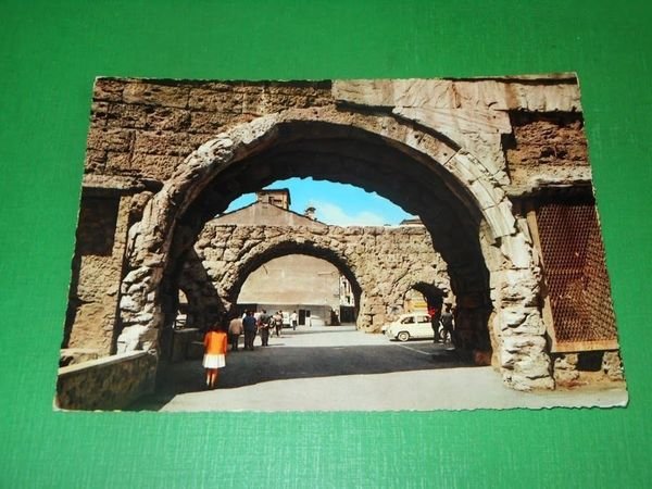 Cartolina Aosta - Porte Pretoriane 1965.