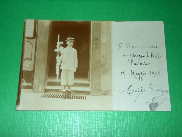 Cartolina Foto d' epoca della 1^ Comunione in chiesa S. …