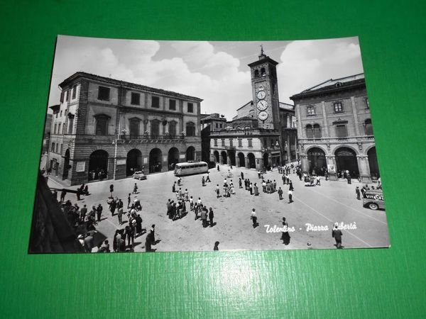 Cartolina Tolentino - Piazza Libertà 1955 ca