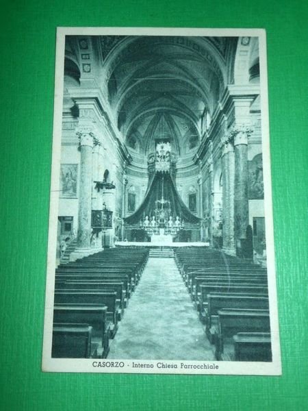 Cartolina Casorzo - Interno Chiesa Parrocchiale 1938 | Immagine principale