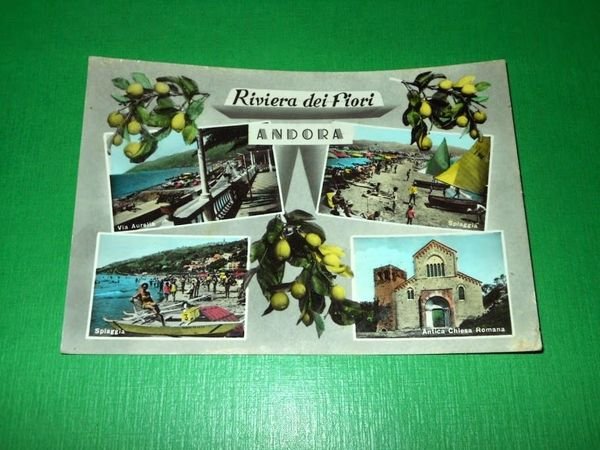 Cartolina Riviera dei Fiori - Andora - Vedute diverse 1964