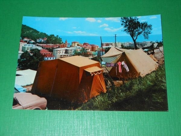 Cartolina Finale Ligure Pia - Campeggio del Mulino 1965 ca.