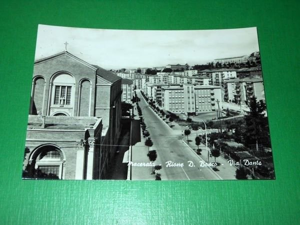 Cartolina Macerata - Rione D. Bosco - Via Dante 1960 …