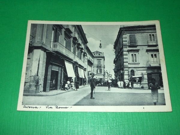 Cartolina Aversa - Via Roma - 1940 ca.