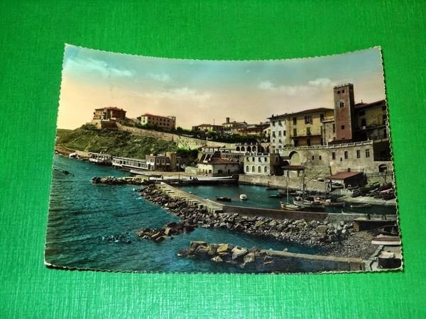 Cartolina Piombino - Panorama e Porticciolo 1955 ca.