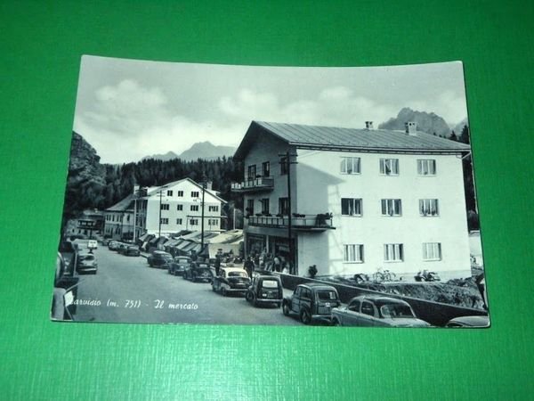 Cartolina Tarvisio - Il mercato 1955 ca.