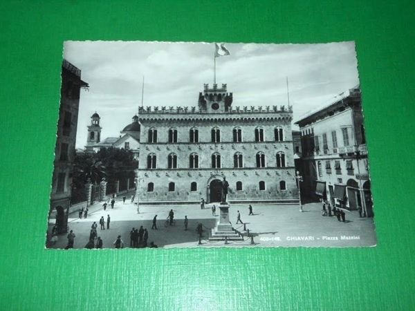 Cartolina Chiavari - Piazza Mazzini 1953.
