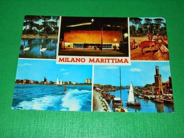 Cartolina Milano Marittima - Vedute diverse 1972.