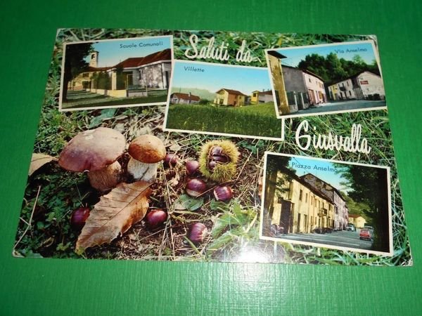Cartolina Saluti da Giusvalla - Vedute diverse 1971.