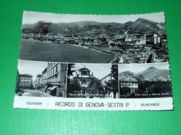 Cartolina Genova - Sestri Ponente - Vedute diverse 1958