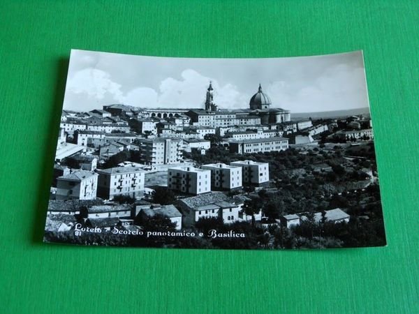 Cartolina Loreto - Scorcio panoramico e Basilica 1956
