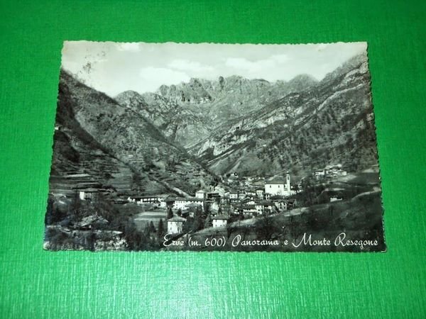 Cartolina Erve - Panorama e Monte Resegone 1956