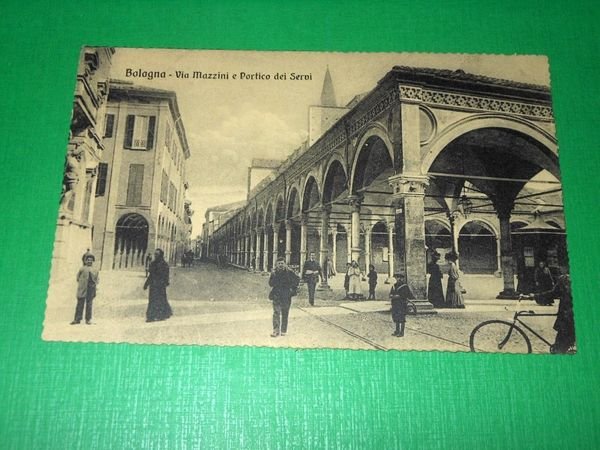 Cartolina Bologna - Via Mazzini e Portico dei Servi 1915 … | Immagine principale