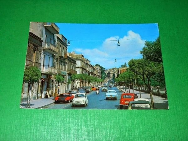 Cartolina Caltagirone - Via Giorgio Arcoleo 1985
