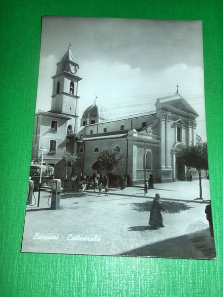 Cartolina Lanusei - Cattedrale 1955