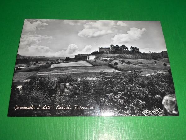 Cartolina Serravalle d' Asti - Castello Belvedere 1955 ca