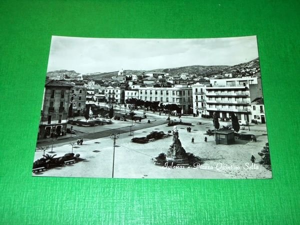 Cartolina Iglesias - Piazza Quintino Sella -- 1955 ca