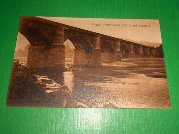 Cartolina Acqui - Ponte Carlo Alberto sul Bormida 1925 ca