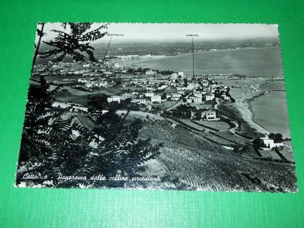 Cartolina Cattolica - Panorama dalle colline circostanti 1950 ca