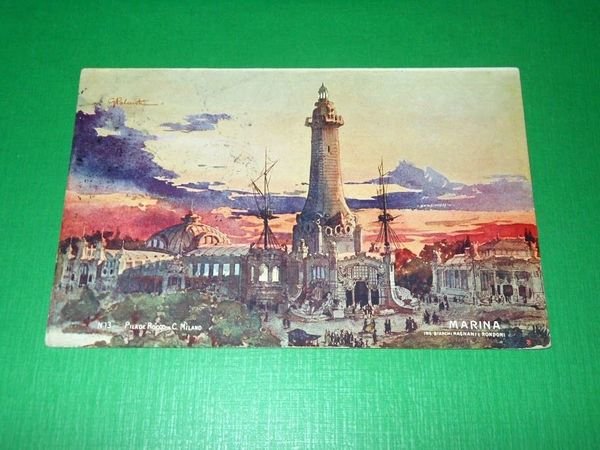 Cartolina Esposizione di Milano 1906 - Marina ( illustratore G. …