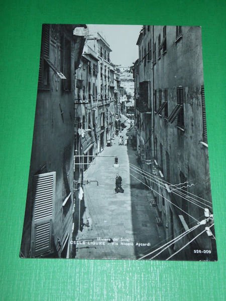 Cartolina Celle Ligure - Via Niccolò Aycardi 1962