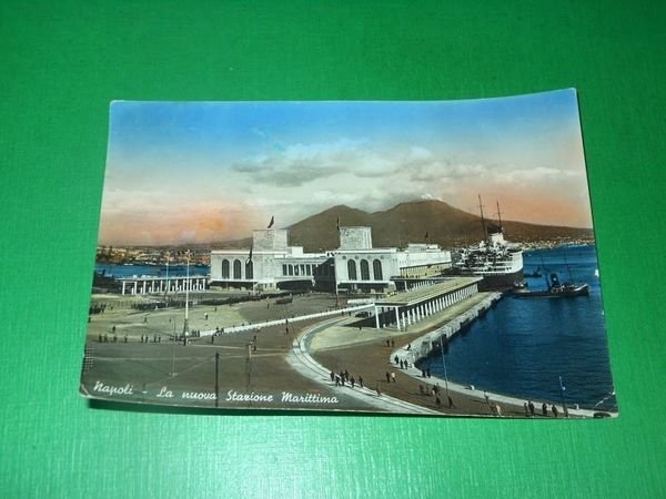 Cartolina Napoli - La nuova Stazione Marittima 1953 | Immagine principale
