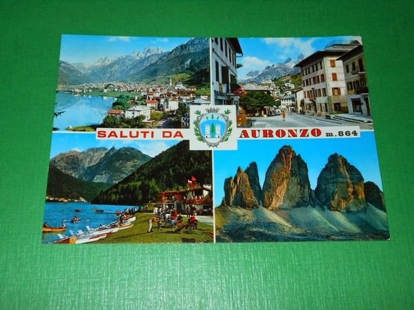 Cartolina Saluti da Auronzo - Vedute diverse 1970