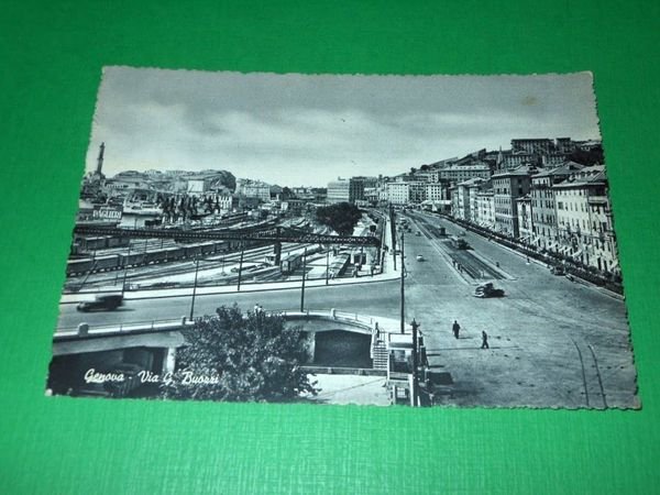 Cartolina Genova - Via G. Buozzi 1953