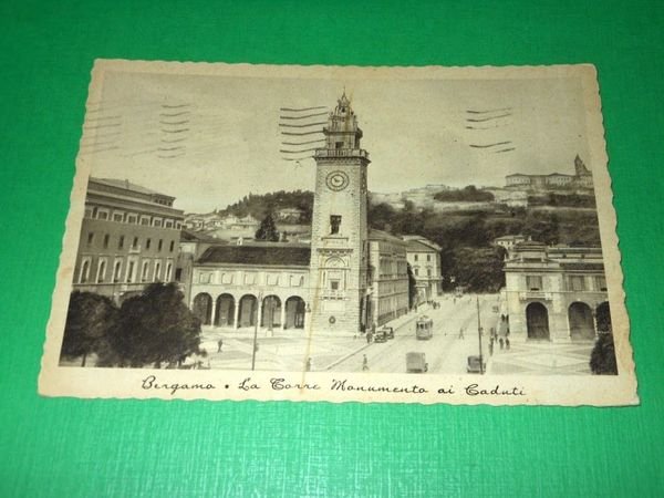 Cartolina Bergamo - La Torre Monumento ai Caduti 1942 | Immagine principale