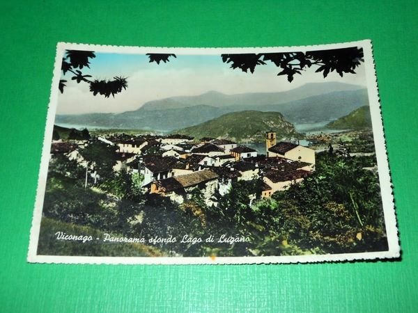 Cartolina Viconago - Panorama sfondo Lago di Lugano 1956 | Immagine principale