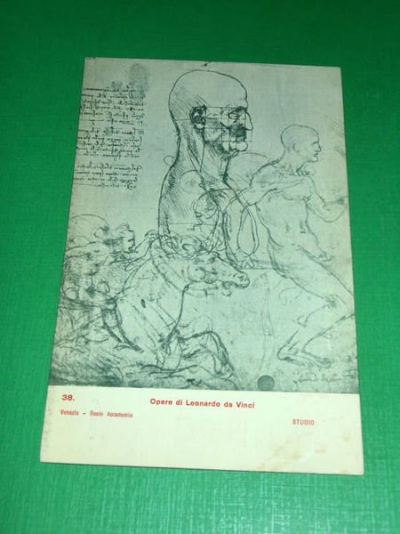 Cartolina Opere di Leonardo da Vinci - Studio 1930 ca