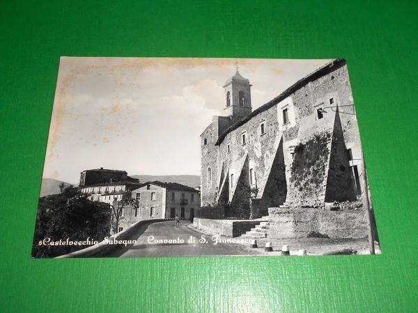 Cartolina Castelvecchio Subequo - Convento di S. Francesco 1962