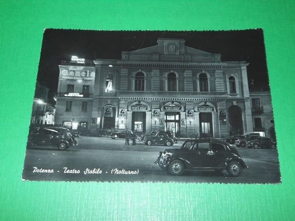 Cartolina Potenza - Teatro Stabile ( notturno ) 1957