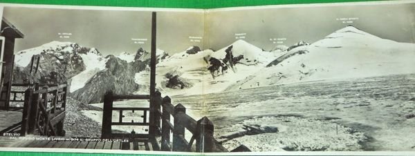Cartolina doppia Stelvio dal Rifugio Monte Livrio 1948
