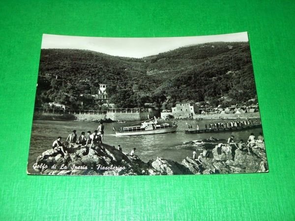 Cartolina Golfo di La Spezia - Fiascherino - Veduta 1960