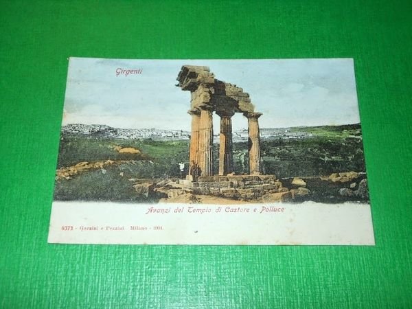 Cartolina Girgenti - Avanzi del Tempio di Castore e Polluce …