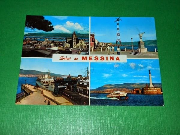 Cartolina Saluti da Messina - Vedute diverse 1965 ca