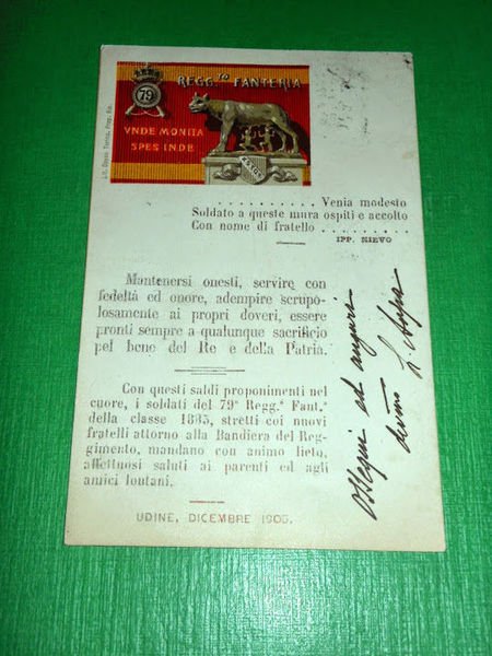Cartolina Militaria - 79° Reggimento Fanteria 1905 ca