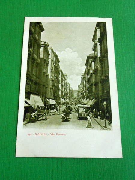 Cartolina Napoli - Via Duomo 1910 ca